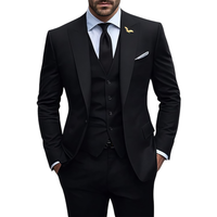 Costume d'affaires trois pièces pour homme FUYI, nouveau, à simple boutonnage, sur mesure, col à revers perlé, couleur unie