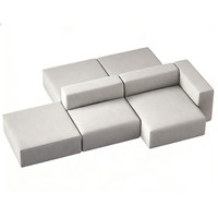 Ensemble de canapés modulaires modernes personnalisés pour les espaces publics de loisirs et de réception, canapé d'attente à assise double face