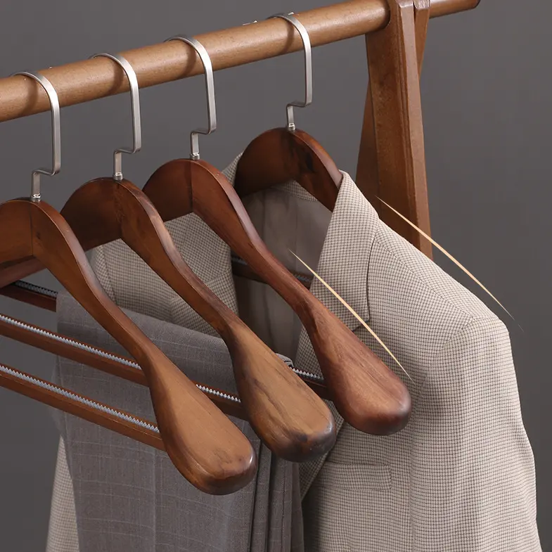 Cintres de costume en bois de luxe élégant de marque personnalisée pour cintres d'exposition