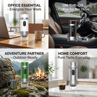 Machine à expresso portable Kingze OEM avec logo personnalisé, batterie détachable, machine à café à capsules, marque privée avec étui de transport