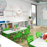 Prix pas cher jardin d'enfants bureau et chaise ensemble mobilier de salle de classe école enfants table et chaise en plastique à vendre