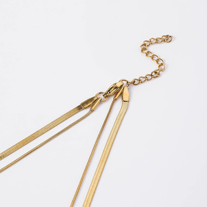 Collar de cadena de serpiente en capas |   Collar de Acero Inoxidable con Baño de Oro PVD de 18K, Diseño de Múltiples Hilos, para Mujer, Joyería Resistente al Deslustre - Product Image 4