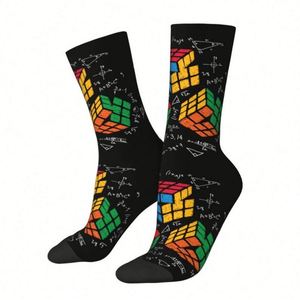 Calcetines Personalizados Antibacterianos con Diseño de Cubo de <span class=keywords><strong>Rubik</strong></span>, Calcetines Unisex con Patrón de Letras, Servicio ODM, Regalo Divertido para Profesores - Product Image 2