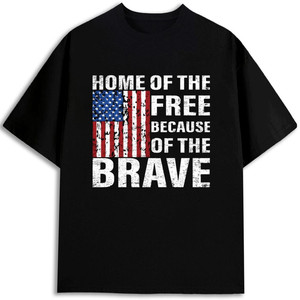 Camiseta con la bandera estadounidense para hombre, 100% algodón, 180 g/m², manga corta, estampada, antiencogimiento, hecha en EE. UU. - Product Image 1