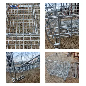 Wholesale European Style Heavy-Duty Steel Wire Mesh Container Supermarket Warehouse's Stackable Folding Storage Cage Bins