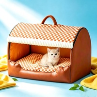 Herbst/Winter Neuheit: Retro-Märchenstil Halbgeschlossenes Schubladenförmiges Hunde- und Katzenbett, Abnehmbar und Waschbar, aus Polyester-Material