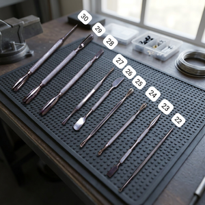 ASAP Brand Stainless Steel Russian High-End Customized Logo Silver Spoon Type Round Dual-End Reusable Nail Cuticle Pusher Kit - Product Image 4