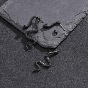 Pendientes de Serpiente Personalizables, Estilo Oscuro, Multicolor, con Circonitas, Brazalete de Oreja de Serpiente, Acero Inoxidable, Estilo Gótico - Product Image 2