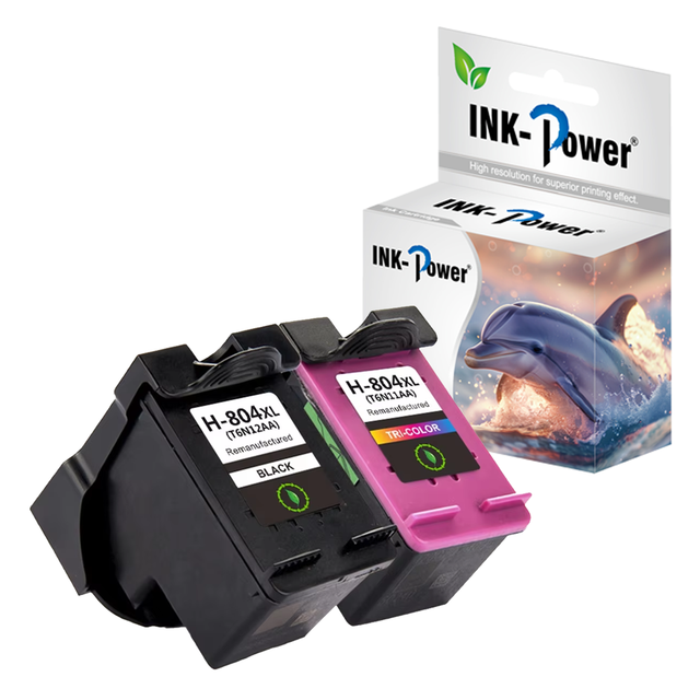 INK-POWER 804 XL 804XL Premium Remanufactured Color Inkjet Ink Cartridge for HP ENVY Photo 6220 6222 7120 Printer