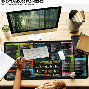 Tappetino per Mouse da gioco impermeabile XL grande tappetino da scrivania con foglio di trucco Excel e scorciatoie da tastiera per Computer da ufficio - Product Image 6
