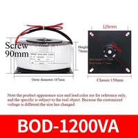 Transformador de aislamiento Circular de alta potencia de 1200W Fuente de alimentación toroidal de accionamiento de un solo paso 220V 24V 60Hz 50Hz Transformador de audio