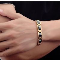 Bracelets en bois d'ébène et acier inoxydable faits à la main de haute qualité, personnalisables, pour hommes, vente en gros