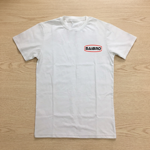 Camiseta SAIBRO para Hombre, Blanca, de Algodón, Manga Corta, Cuello Redondo, Corte Regular, Transpirable, con Logotipo Estampado en la Espalda, Estilo Casual - Product Image 3
