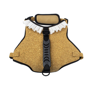 Eco-friendly cork <b>pet</b> leash set, dog vest style with lace trim, chest <b>carrier</b>, trash bag, three-piece leash set - Product Image 3