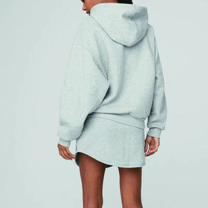 Sudadera con capucha de diseño personalizado OEM, 100% algodón, lisa, oversize, informal, para mujer. - Product Image 3