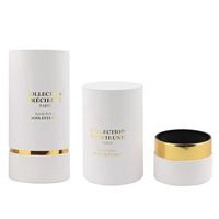 Boîte en tube de papier pour bougie parfumée de luxe personnalisée, impression dorée, emballage cylindrique écologique