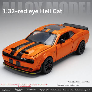 Coche de Metal a Escala 1:32 DC Challenger Charger SRT, con Amortiguador, Simulación de Sonido y Luz, Puertas Abatibles, Modelo de Coche de Aleación - Product Image 5