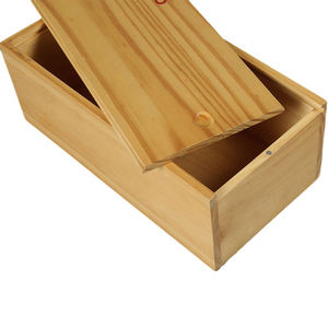 Hot Selling Handmade Solid Pine MDF Rectangle Magnet Slide Top Storage <b>Boxes</b> Laser Engraved Logo Natural <b>Wooden</b> <b>Boxes</b> - Product Image 5