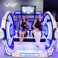 Mesin Game Simulator teater/bioskop Virtual Reality, kursi telur ganda 9D VR komersial dengan Headset VR