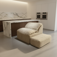 Canapé modulaire convertible inclinable en cuir véritable moderne avec tissu compressé Biaoguan, canapé sectionnel une place pour salon