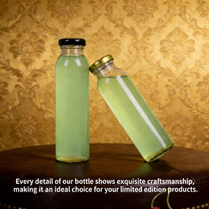 Botella de Vidrio Transparente para Jugo de 500 ml para Bebidas, <span class=keywords><strong>Brandy</strong></span>, Bebidas Energéticas con Tapa de Rosca y Estampado en Caliente - Product Image 5