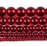 Perles de cristal en verre rouge grenat AsVrai U 4 mm-12 mm, rondes, perles en vrac, breloques, pierres pour la fabrication de bijoux, accessoires, bracelets DIY, artisanat