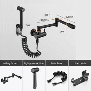 ก๊อกน้ำติดผนังสไตล์โมเดิร์นสำหรับห้องครัว,ก๊อกน้ำมีสายชำระแรงดันสูงแบบพับได้ยืดได้ - Product Image 5