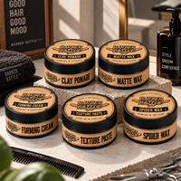 Nouvelle conception d'emballage personnalisé à texture pour marque de distributeur : Crème coiffante mate à base d'argile pour pommade texturisante