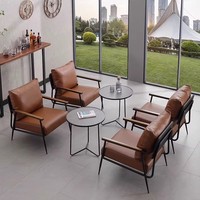 Fauteuil moderne Zinus Ada Silla Grande 79x68x79 bleu marine avec structure en métal et rembourrage en mousse déchiquetée, meubles de salon