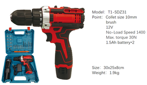 Perceuse-visseuse à percussion sans fil <span class=keywords><strong>12V</strong></span>, petite batterie lithium domestique, outil rotatif à balais, marteau perforateur - Product Image 6