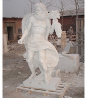 Décoration extérieure grandeur nature sculptée à la main en pierre de dieu grec statue de Poséidon en marbre
