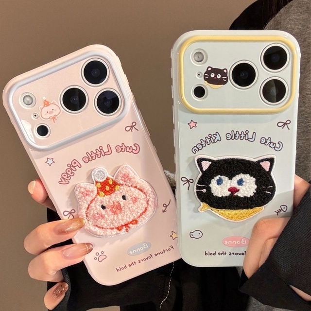 Cute Cartoon Little Kitten Piggy TPU MobilePhone Case for iPhone 17promax 16 15plus 14 13promax Shockproof Phone Protective Case