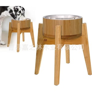 Comedero Elevado de Madera para Perros Grandes, Diseño Moderno y Redondeado - Product Image 2