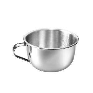 Tazón de acero inoxidable para jabón de afeitar con asa, taza para hombres, para crema de afeitar, espuma limpiadora, herramienta para afeitar - Product Image 5