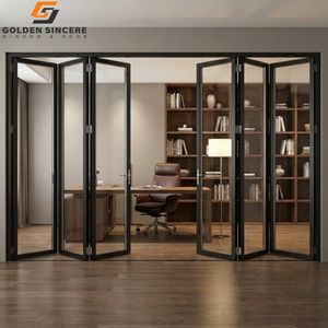Système de porte accordéon en aluminium GS avec verre pour espaces intérieurs de villas - Product Image 4