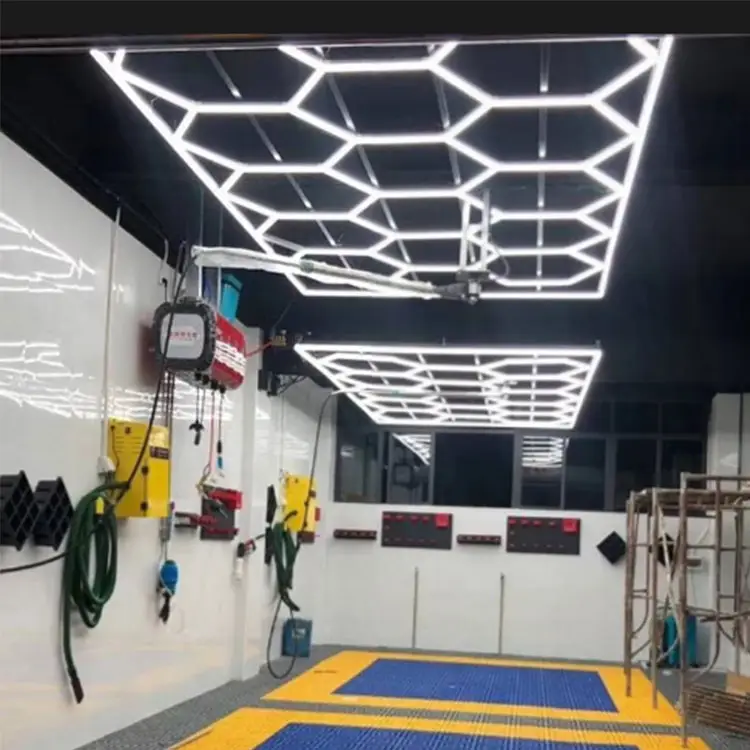 Hexagon Detail lierungs lampe Werkstatt Decken-LED-Leuchten für Autohaus und Garage Waben lichter