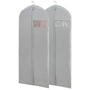 Housse de rangement pour vêtements Mumu Grass Garden 60x165cm, anti-poussière, anti-humidité, suspendue, en tissu non tissé gris, avec fenêtre simple - Product Image 5