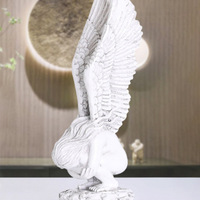 Statue commémorative de l'ange 2026 en résine, artisanat décoratif pour jardin, parterre de fleurs et maison