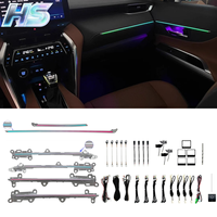 Kit de bandes lumineuses d'ambiance 64 couleurs pour voiture, contrôle par bouton et application, 19-en-1, pour Toyota Harrier Venza 2022-2024