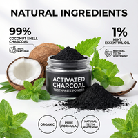 Marque privée Poudre Dents De Charbon Actif 30g Saveur Menthe Poudre De Blanchiment Des Dents Pour Le Nettoyage Oral
