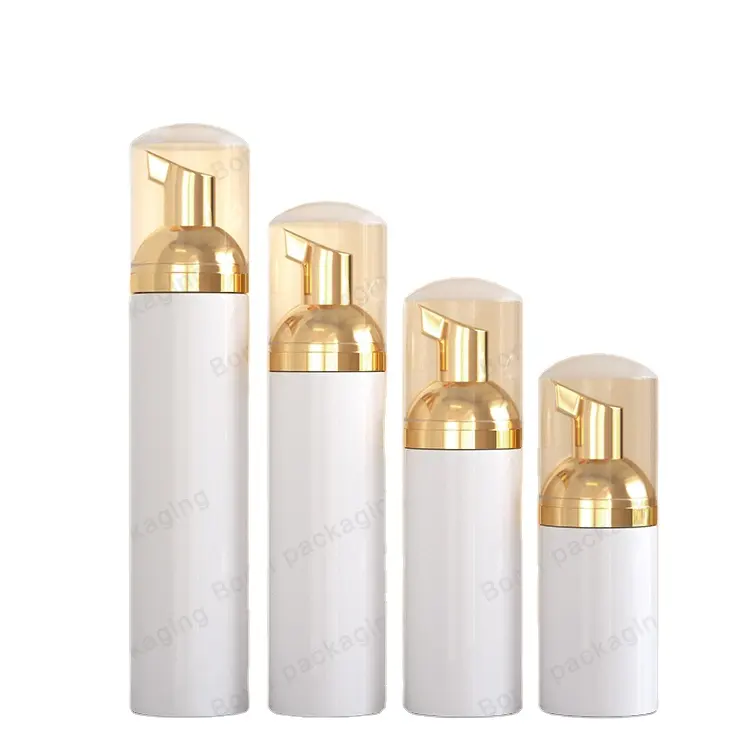 BORUI köpük şişesi 40ml 50ml 2oz 80ml 100ml Pet kozmetik sabunluk köpük pompa şişesi ile gül altın beyaz gümüş renk