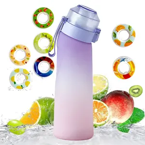 2024 nueva botella de agua con sabor botella de agua de aire con sabor a aroma de plástico tritan libre de BPA con cápsulas de sabor