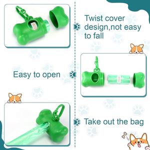 Distributeur de sacs à déjections canines en plastique écologique en forme d'os pour l'extérieur, multicolore, solution durable pour la gestion des déchets (vente en gros) - Product Image 5