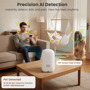 <span class=keywords><strong>Tuya</strong></span> WiFi 355 °   Caméra Intelligente à Suivi Automatique Détection IA Personnes et Animaux 4MP Résolution 2K Appel Vidéo Bidirectionnel Écran 4 Pouces Double Bande - Product Image 4