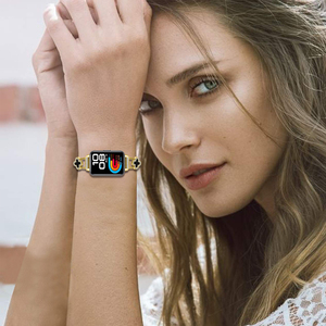 Cinturino di Ricambio a Doppia Catena con Quadrifoglio per <span class=keywords><strong>Huawei</strong></span> <span class=keywords><strong>Band</strong></span> 8 9 10, Lussuoso Cinturino in Acciaio Inossidabile Lucido da 16mm - Product Image 5