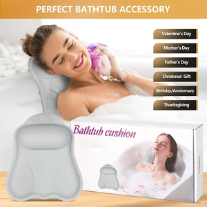 Oreillers <span class=keywords><strong>de</strong></span> <span class=keywords><strong>bain</strong></span> gonflables SUREWALHOME pour baignoire - Oreiller <span class=keywords><strong>de</strong></span> baignoire en silicone à fermeté réglable pour la relaxation du cou et les bains <span class=keywords><strong>de</strong></span> sel d'Epsom - Product Image 5