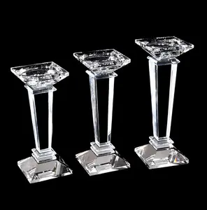 Holder Candle Table Crystal Pillar Candle Holder Candlestick MH-1406