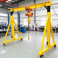 Mini-grue portique électrique sans fil pliable et durable, capacité de 1 à 5 tonnes, hauteur réglable, facile à déplacer pour les sites intérieurs