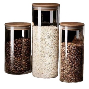 High Quality 250ml Storage Bottle Jars Food Storage <b>Container</b> for High Borosilicate <b>Glass</b> Airtight With Bamboo Lid - Product Image 2