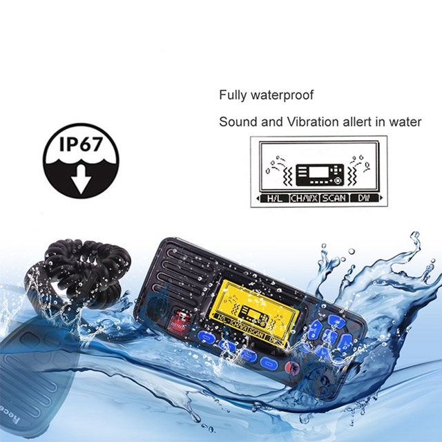 Marine Vhf Radio With GPS Recent RS-509MG Class d DSC IPX7 Waterproof Ham Mobile Boat Use Factory Sale